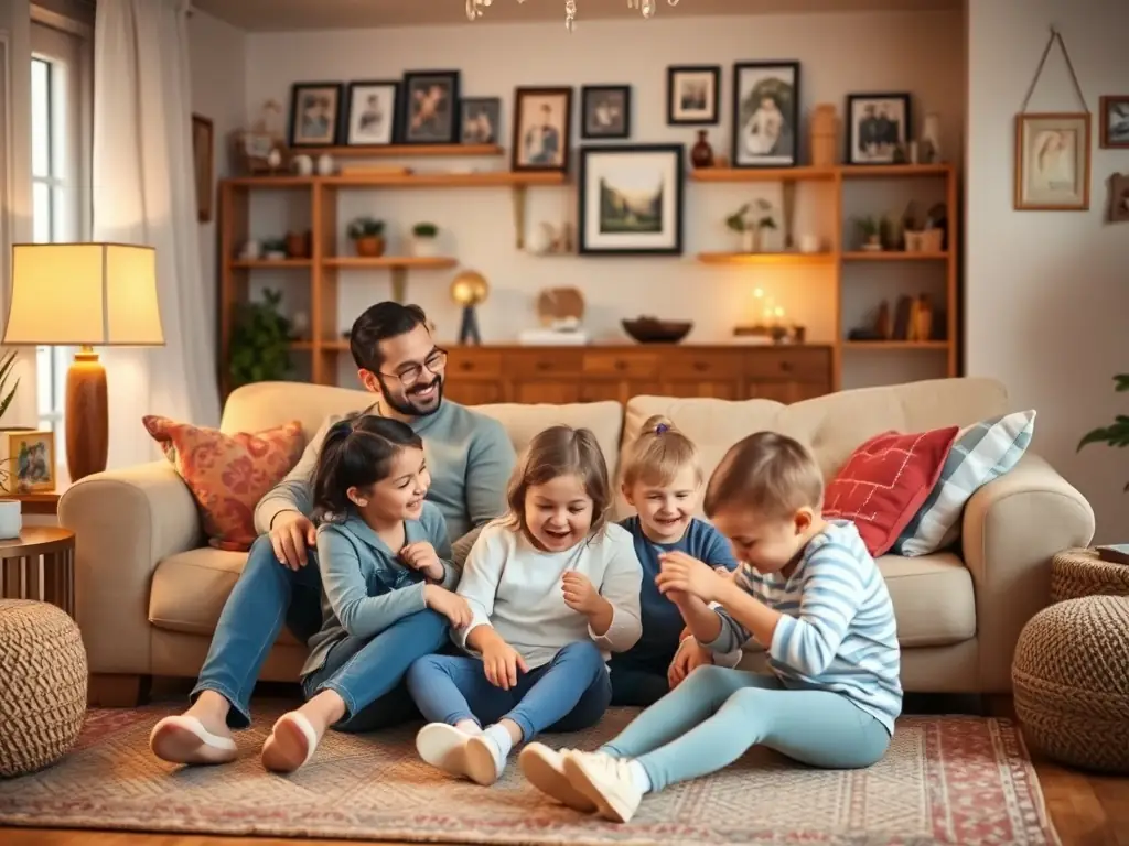 A family is smiling and embracing, symbolizing the security and peace of mind that life insurance provides. The image should evoke feelings of love, protection, and financial stability.